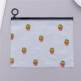 Kawaii Leopard Unicorn Transparent Pencil Case Cosmetic Bag School Office Supplies Document Bag File Folder Stationery Organizer