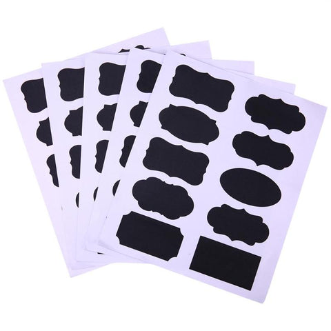 50pcs/Set Chalkboard Blackboard Sticker Craft Kitchen Jar Organizer Labels Glass Windows Blackboard labels Stationery Office