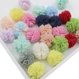 50Pcs Lace Gauze Mesh Elastic Flower Balls DIY Craft Supplie Wedding Party Decor Yarn Balls Headwear Ornaments Soft Pompones