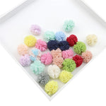 50Pcs Lace Gauze Mesh Elastic Flower Balls DIY Craft Supplie Wedding Party Decor Yarn Balls Headwear Ornaments Soft Pompones