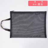 Solid Color Document Bag A4 A5 Transparent Gridding Zip Storage Bags Pen Filing Products Pocket Folder Office & School Supplies