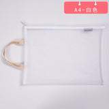 Solid Color Document Bag A4 A5 Transparent Gridding Zip Storage Bags Pen Filing Products Pocket Folder Office & School Supplies