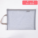Solid Color Document Bag A4 A5 Transparent Gridding Zip Storage Bags Pen Filing Products Pocket Folder Office & School Supplies