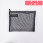 Solid Color Document Bag A4 A5 Transparent Gridding Zip Storage Bags Pen Filing Products Pocket Folder Office & School Supplies