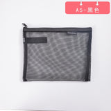 Solid Color Document Bag A4 A5 Transparent Gridding Zip Storage Bags Pen Filing Products Pocket Folder Office & School Supplies