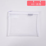 Solid Color Document Bag A4 A5 Transparent Gridding Zip Storage Bags Pen Filing Products Pocket Folder Office & School Supplies