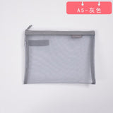 Solid Color Document Bag A4 A5 Transparent Gridding Zip Storage Bags Pen Filing Products Pocket Folder Office & School Supplies