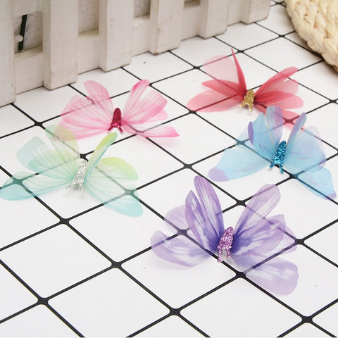 3D Silk Butterfly DIY Craft Supplies Materials for Clothes Choker Apparel Decor Clothing Handicraft Accessories for Needlework
