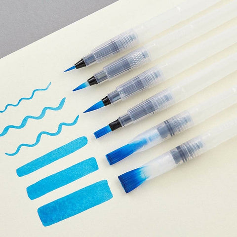 6pcs Transparent water Portable Paint Brush WaterColor Brush Pencil Watercolor Brush Pen for Beginner Painting Draw Art Supplies