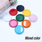 15pcs 25mm Colored Round Flattened Bottle Caps Flat Bottlecaps for DIY Hairbow Crafts Hair Bows Necklace Jewelry Accessories