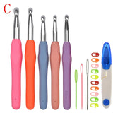 17 Styles Set Crochet Hook Set With Yarn Knitting Needles Sewing Tools Set Knit Gauge Scissors Stitch Holder Hook For Knitting