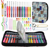 17 Styles Set Crochet Hook Set With Yarn Knitting Needles Sewing Tools Set Knit Gauge Scissors Stitch Holder Hook For Knitting