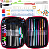 17 Styles Set Crochet Hook Set With Yarn Knitting Needles Sewing Tools Set Knit Gauge Scissors Stitch Holder Hook For Knitting