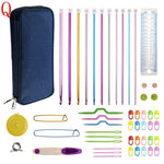 17 Styles Set Crochet Hook Set With Yarn Knitting Needles Sewing Tools Set Knit Gauge Scissors Stitch Holder Hook For Knitting