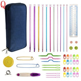 17 Styles Set Crochet Hook Set With Yarn Knitting Needles Sewing Tools Set Knit Gauge Scissors Stitch Holder Hook For Knitting