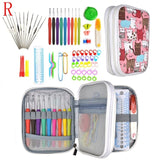 17 Styles Set Crochet Hook Set With Yarn Knitting Needles Sewing Tools Set Knit Gauge Scissors Stitch Holder Hook For Knitting