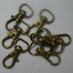 10PCS Gold / Bronze Swivel Lobster Clasp Clips Key Hook Keychain Split Key Ring Findings Clasps for Keychains Making DIY Craft