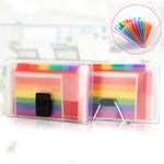 13 Grids A6 Document Bag Cute Rainbow Color Mini Bill Receipt File Bag Pouch Folder Organizer File Holder Office Supply