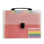 13 Grids A6 Document Bag Cute Rainbow Color Mini Bill Receipt File Bag Pouch Folder Organizer File Holder Office Supply